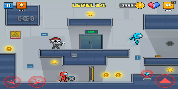 Red Blue Stickmen: Escape Game Captura de tela 2