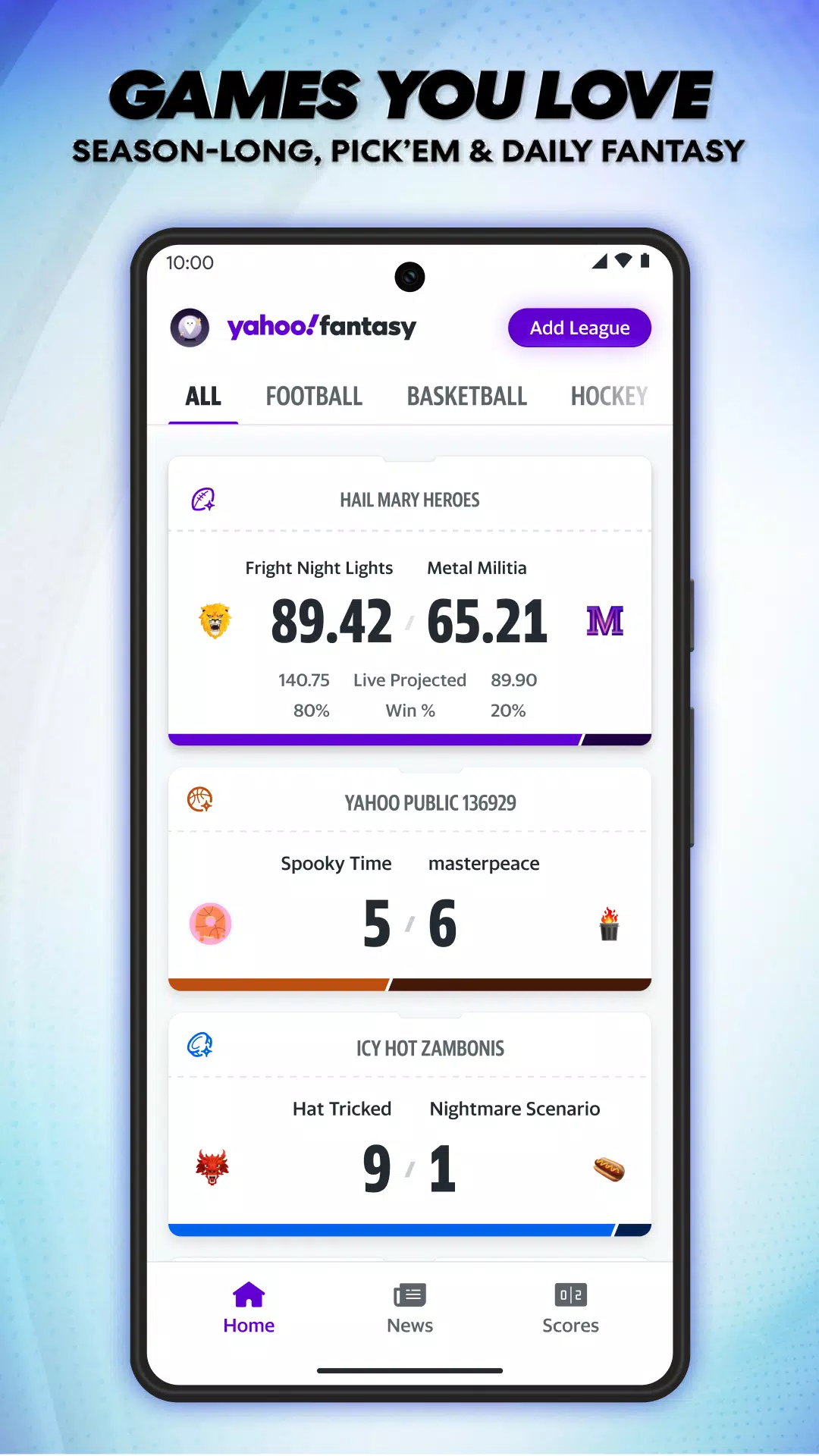 Yahoo Fantasy ဖန်သားပြင်ဓာတ်ပုံ 1