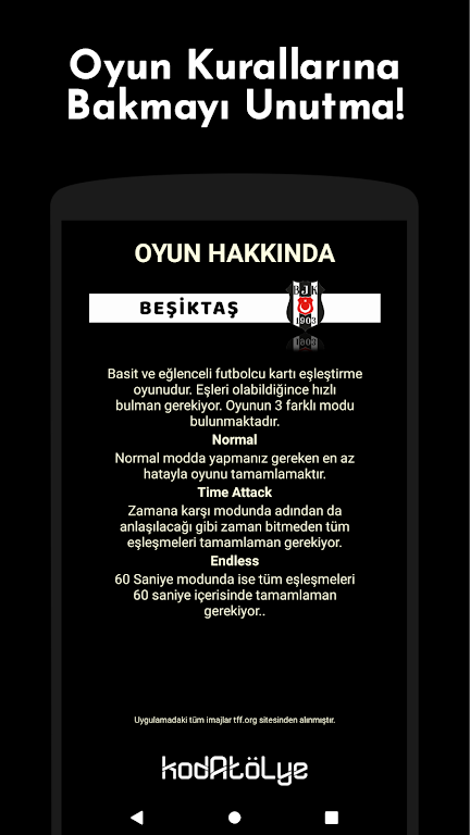 Beşiktaş Futbolcu Kart Eşleştirme Oyunu Скриншот 4