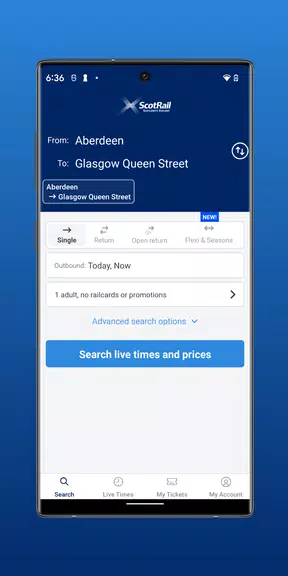 Schermata ScotRail Train Times & Tickets 1