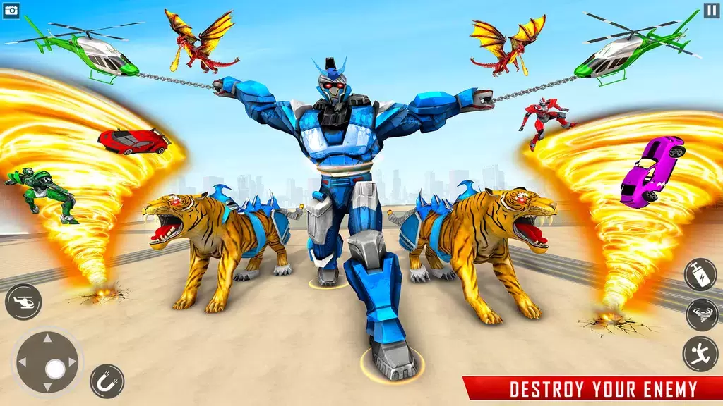 Police Tiger Robot Car Game 3d ภาพหน้าจอ 3