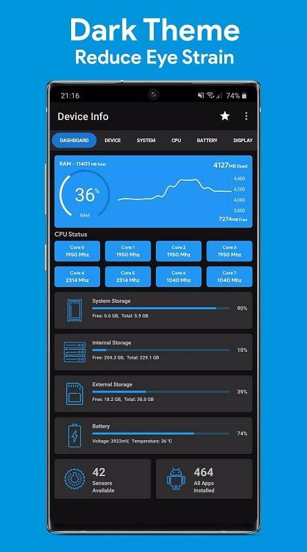 Device Info: System & CPU Info Ảnh chụp màn hình 2