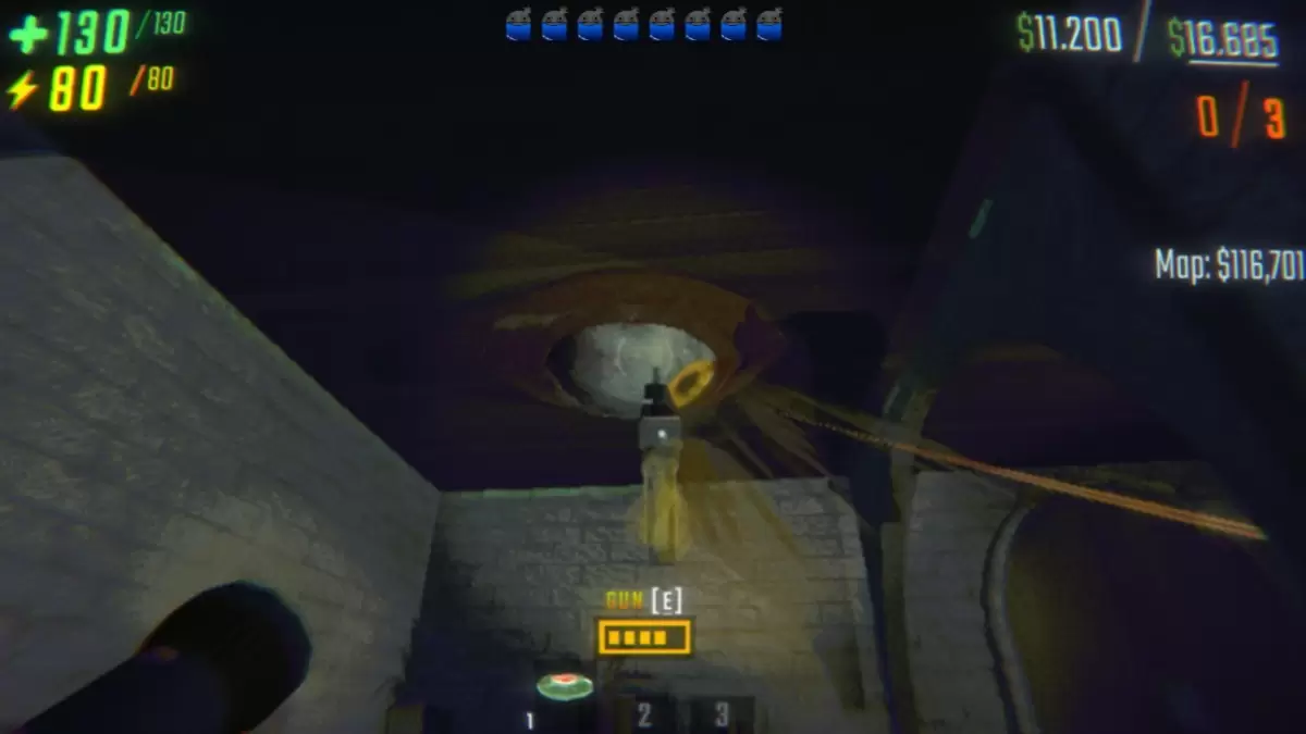 Gun visando um monstro de repo