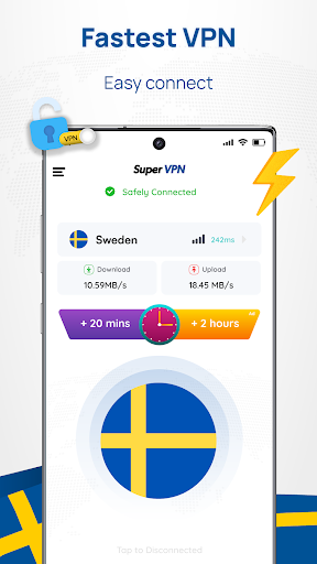 Sweden VPN: Get Sweden IP Captura de pantalla 1