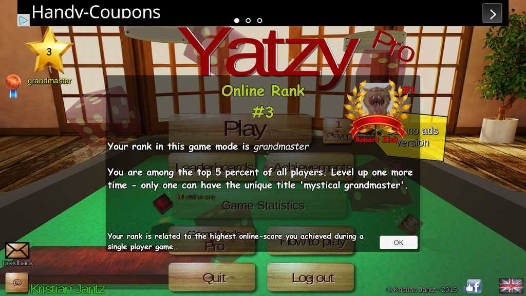 Yatzy 3D Captura de pantalla 2
