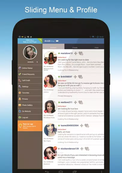 DroidMSG - Chat & Video Calls Captura de tela 2