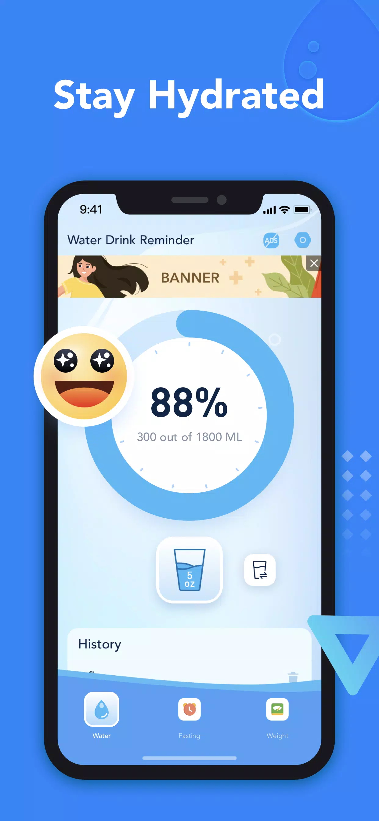 Drink Water & Fasting Tracker Ekran Görüntüsü 1