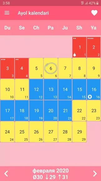 Ayollar kalendari va kundaligi Screenshot 2