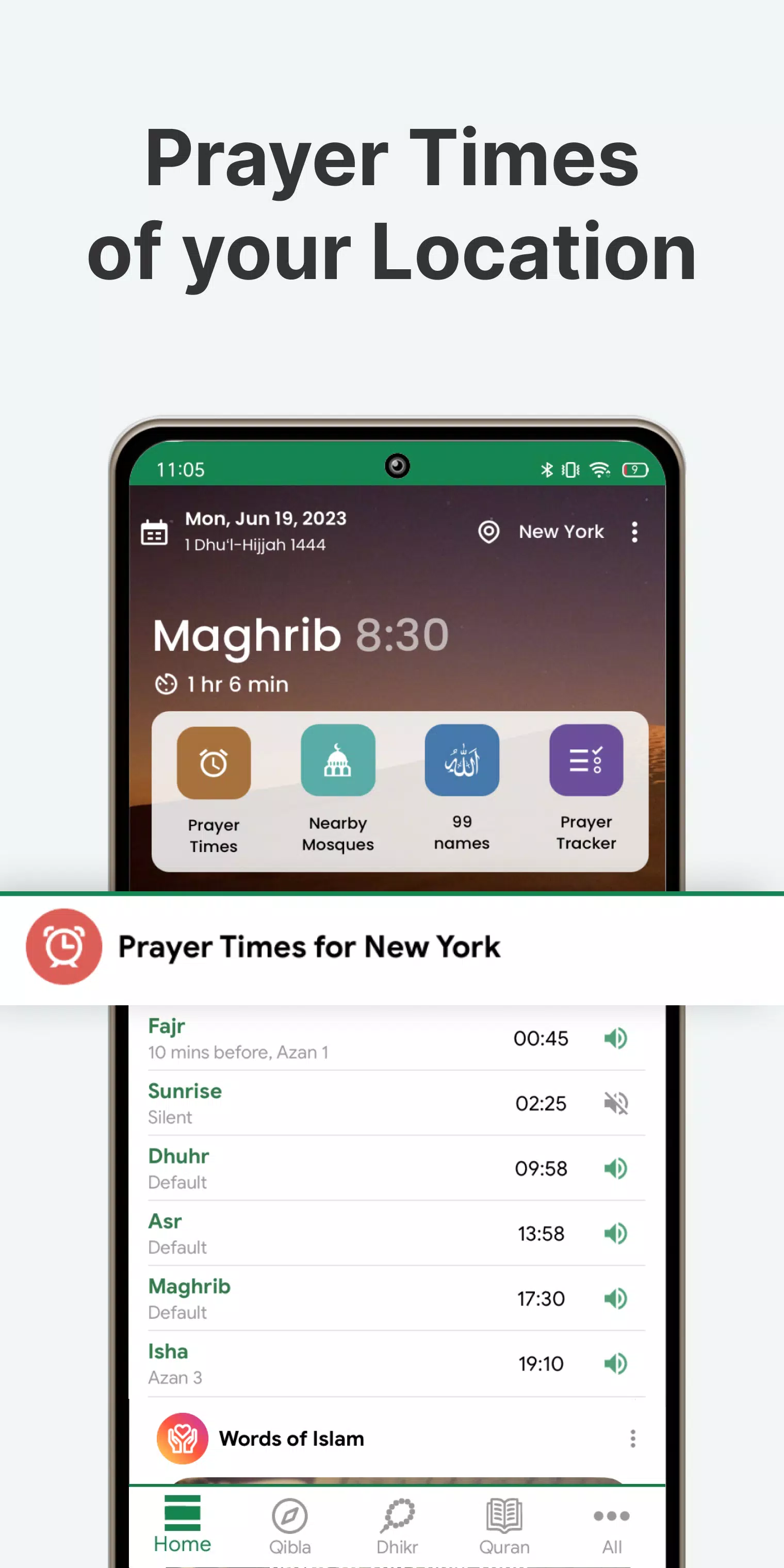 Muslim: Prayer Times, Qibla應用截圖第1張