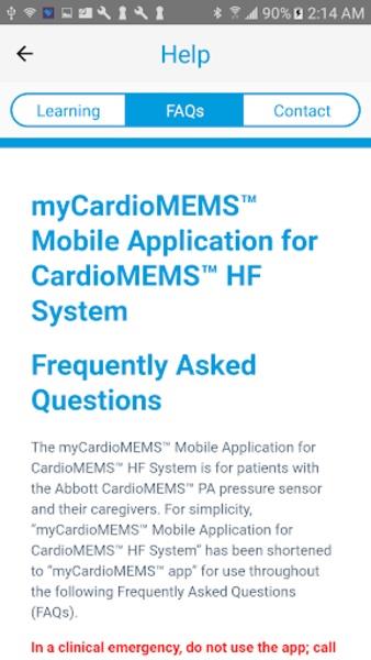 myCardioMEMS™ 스크린샷 2