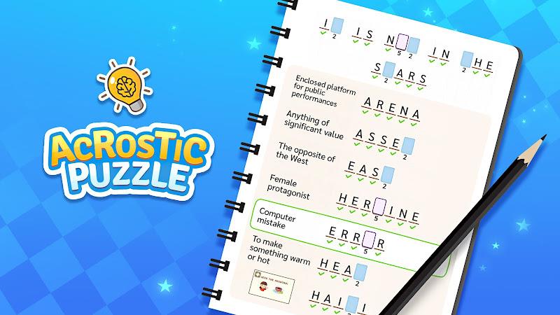 Acrostic Puzzle: Logic Fill in 스크린샷 1