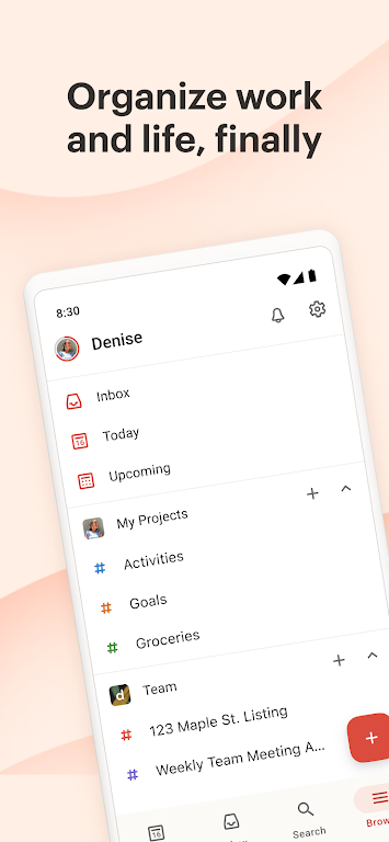 Todoist ภาพหน้าจอ 1