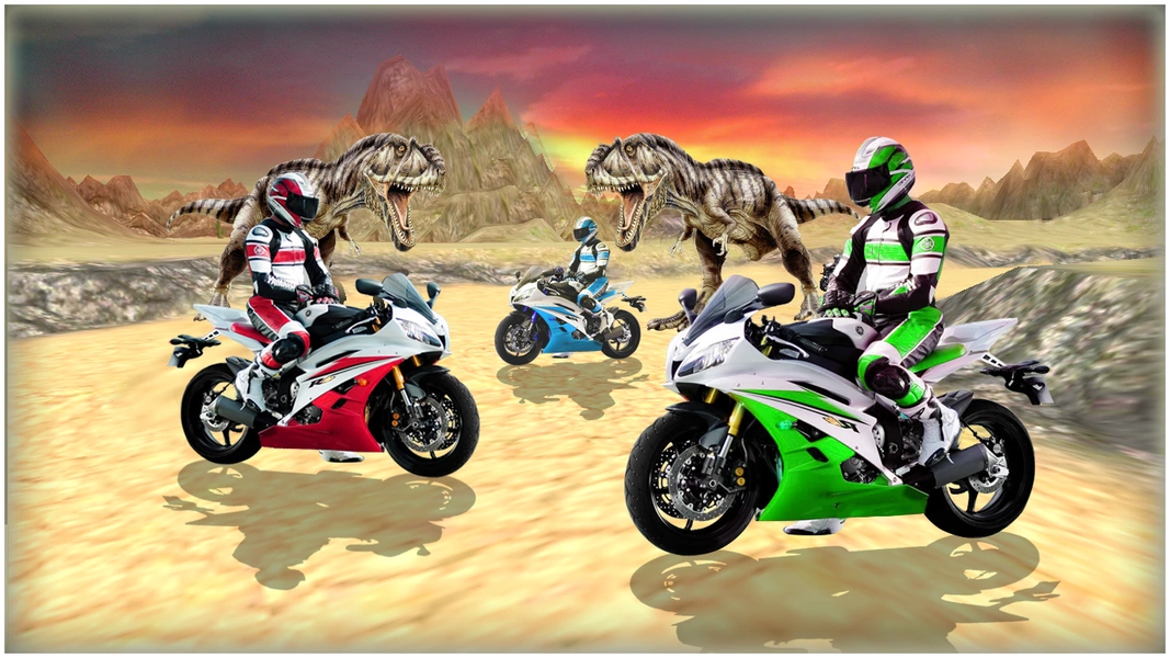 Dino World Bike Race Game - Jurassic Adventure Ekran Görüntüsü 2