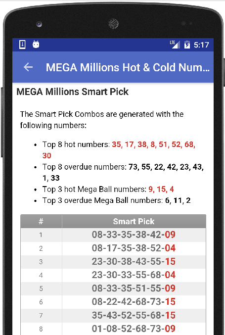 Results for DC Lottery Captura de pantalla 3