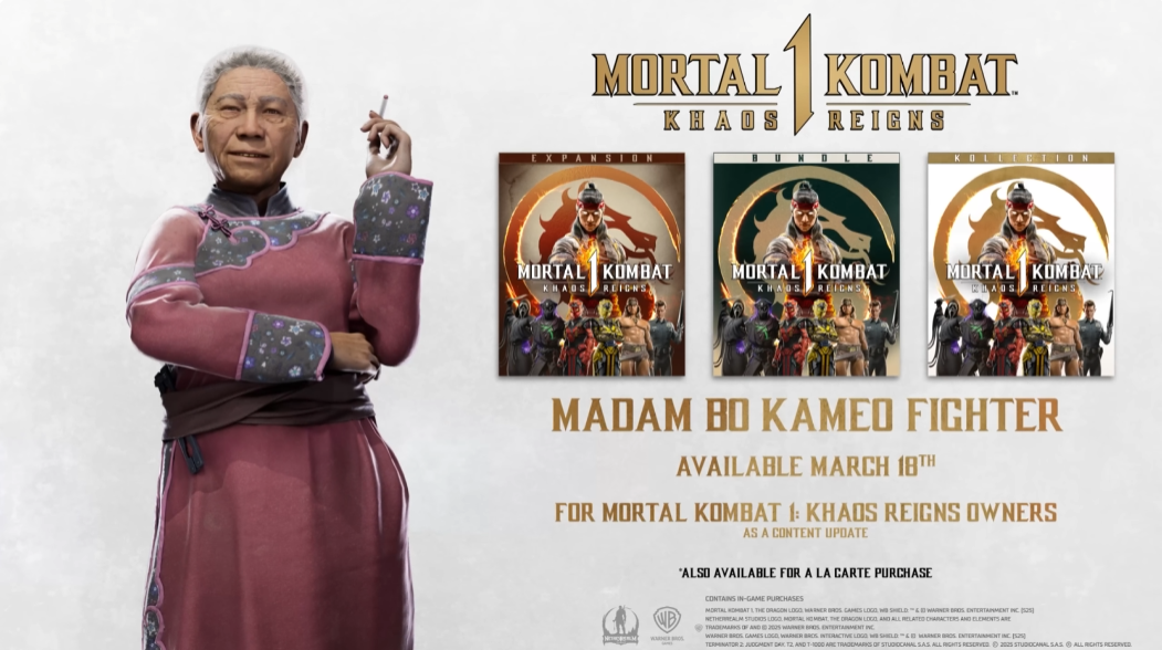 Bo夫人将以Kameo战斗机来参加Mortal Kombat 1。