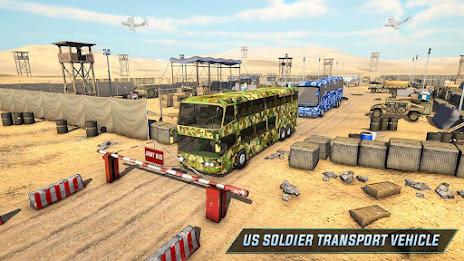 Army Bus Transporter Sim Games स्क्रीनशॉट 1