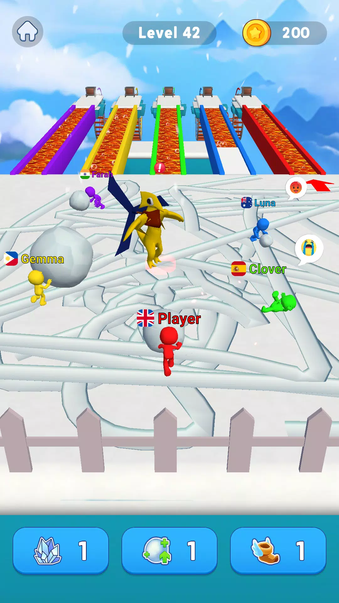 Snowball Race 3D: Ice Bridge Tangkapan skrin 2