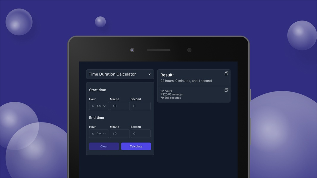 Time Duration Calculator Ảnh chụp màn hình 2