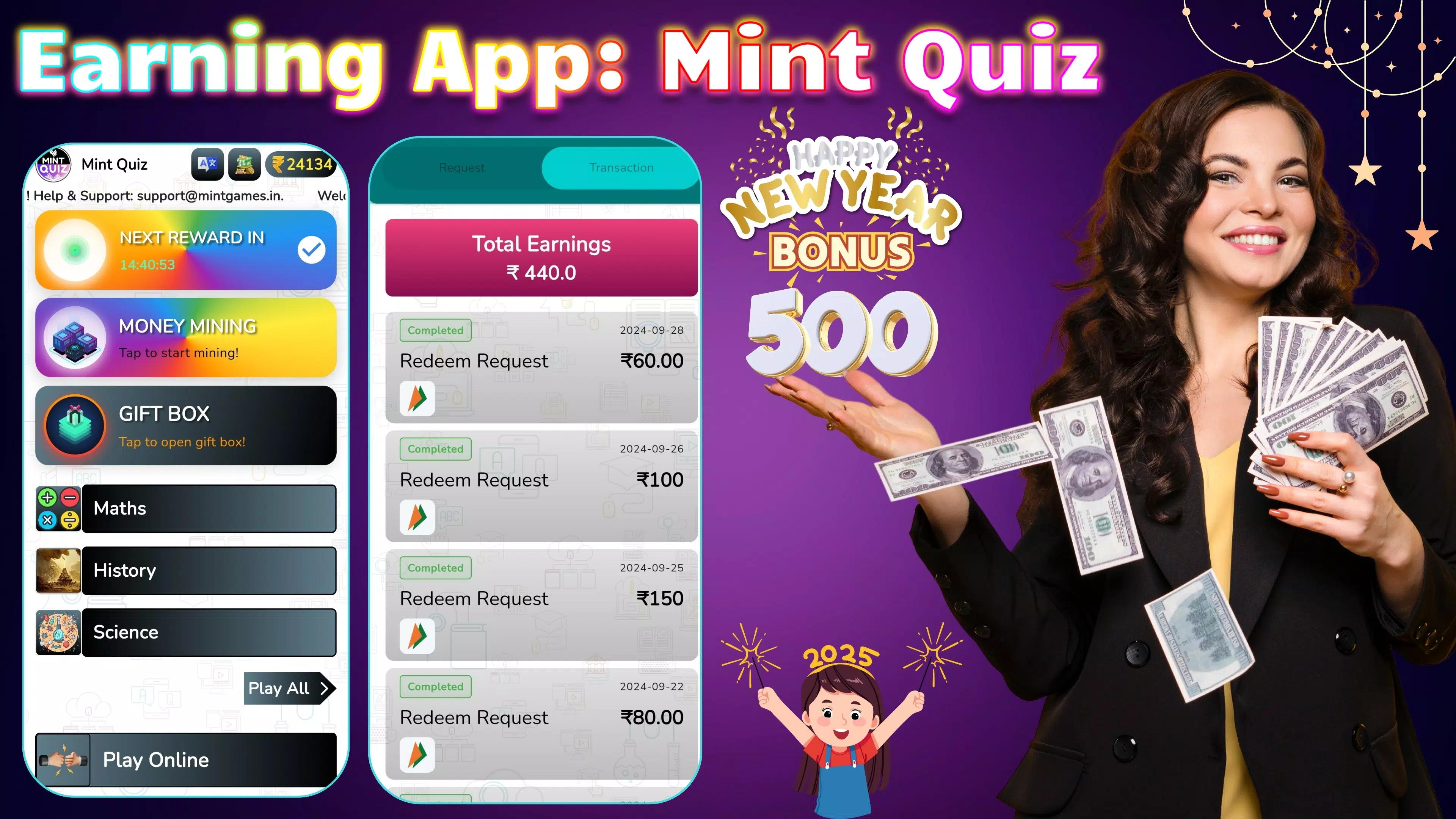 Earning App: Mint Quiz Tangkapan skrin 1