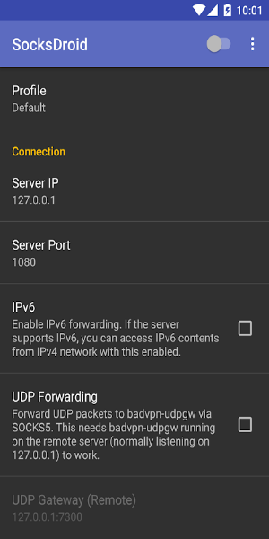 SocksDroid Скриншот 1