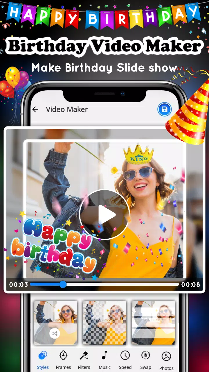 Birthday Video Maker Capture d'écran 1