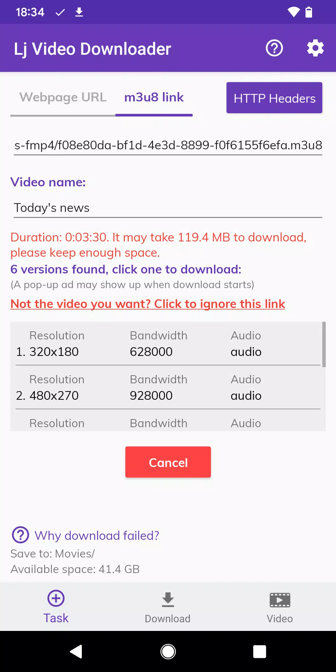 Lj Video Downloader (m3u8,mp4) Screenshot 3