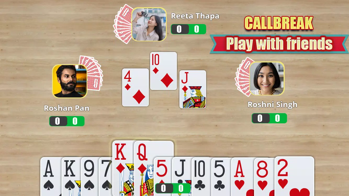 Call Break Online Card Game Ảnh chụp màn hình 1