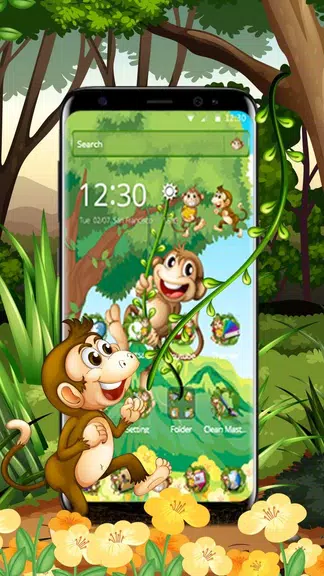 The Cute Cartoon Monkey Theme Schermafbeelding 3