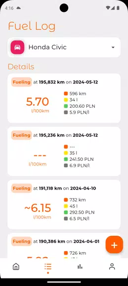 Fuel Log - Mileage And Service Screenshot 2