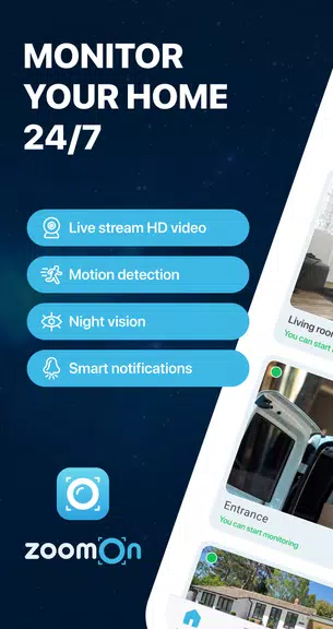 Home Security Camera ZoomOn Ảnh chụp màn hình 1