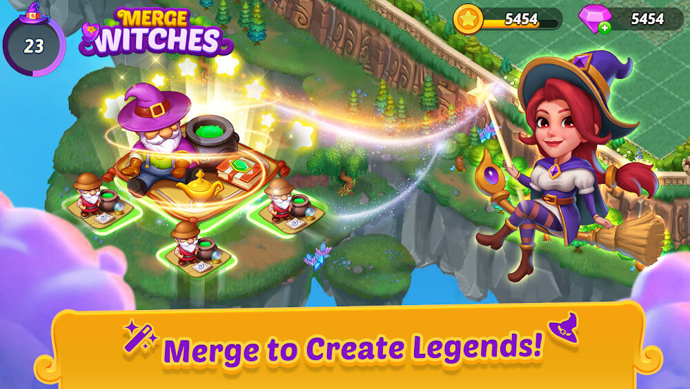 Merge Witches-Match Puzzles Screenshot 1