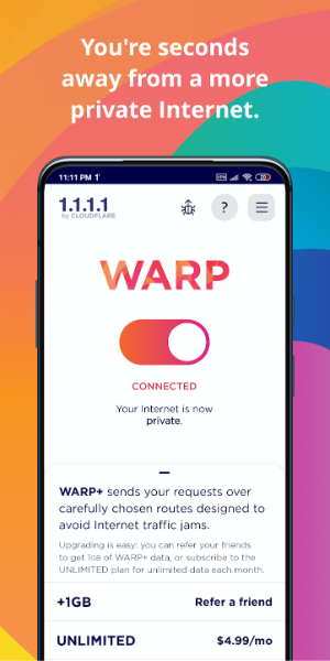 1.1.1.1 WARP: Safer Internet Screenshot 2