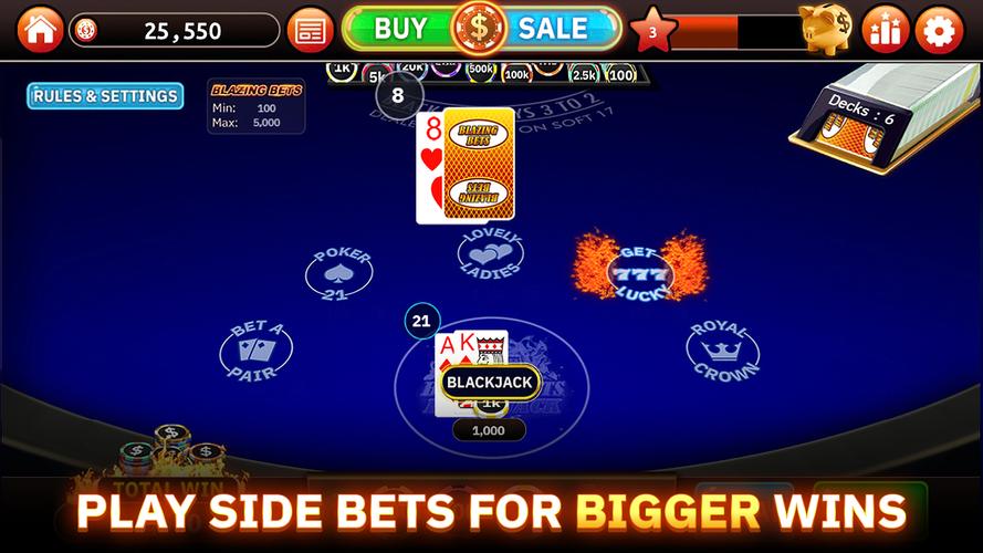 Blazing Bets Blackjack 21 스크린샷 2