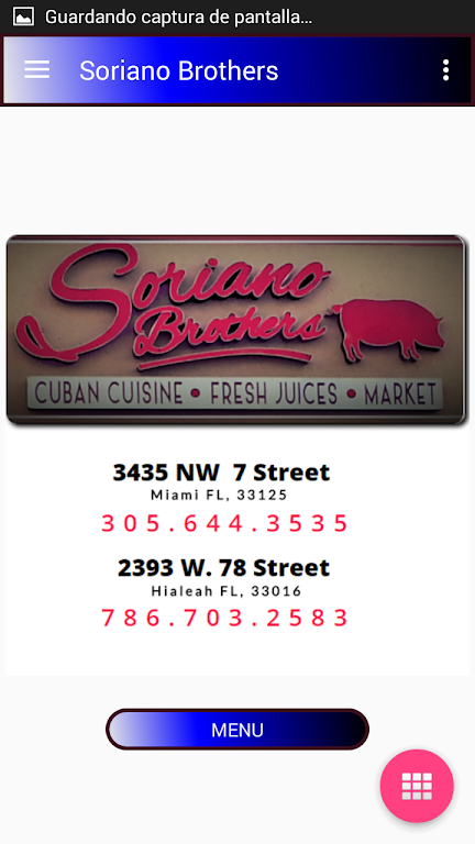Soriano Brothers Cuban Cuisine Captura de pantalla 1