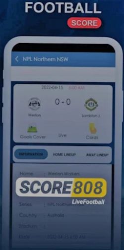 Score808 Sport - Live Football Ảnh chụp màn hình 1