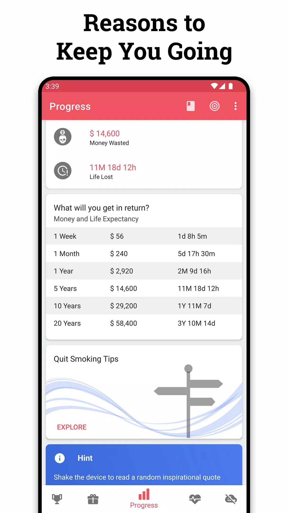 Schermata Quit Tracker 3