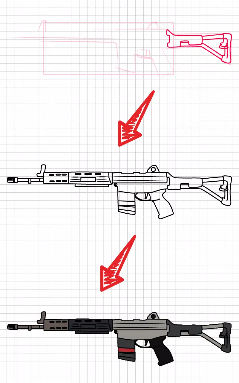 How to draw weapons step by st Zrzut ekranu 2